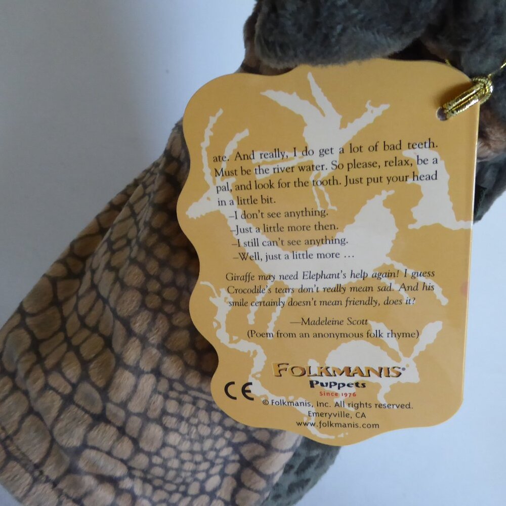 FOLKMANIS BRAND CROCODILE ALLIGATOR HAND PUPPET (NEW WITH TAGS) - Picture 16 of 16